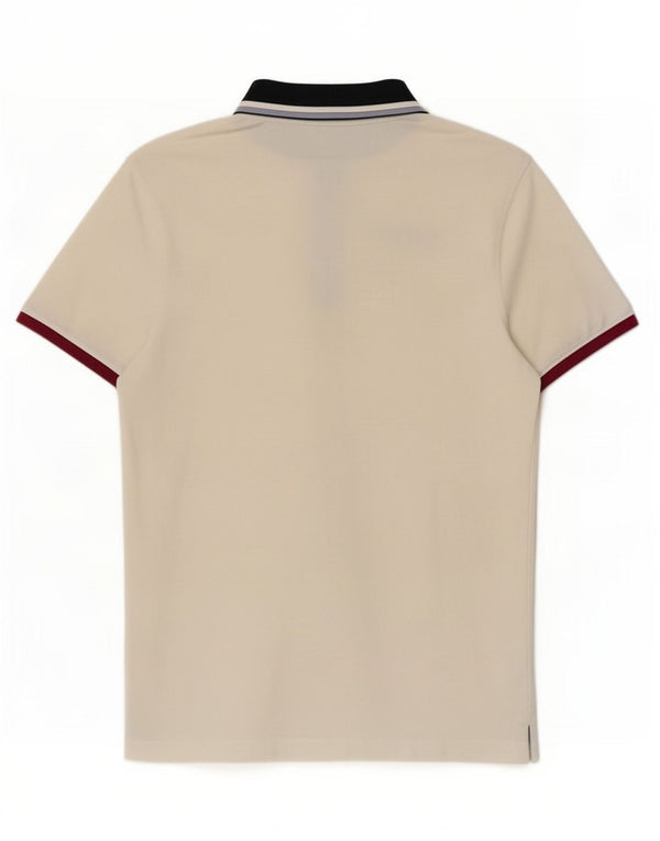 Fred Mello Herren-Poloshirt XL, weiße Colourblock-Baumwolle