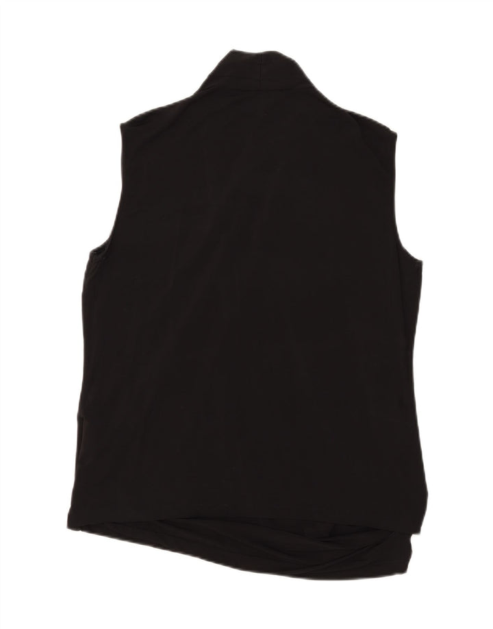 Max Mara Damen ärmelloses Blusenoberteil UK 20 2XL Schwarze Viskose