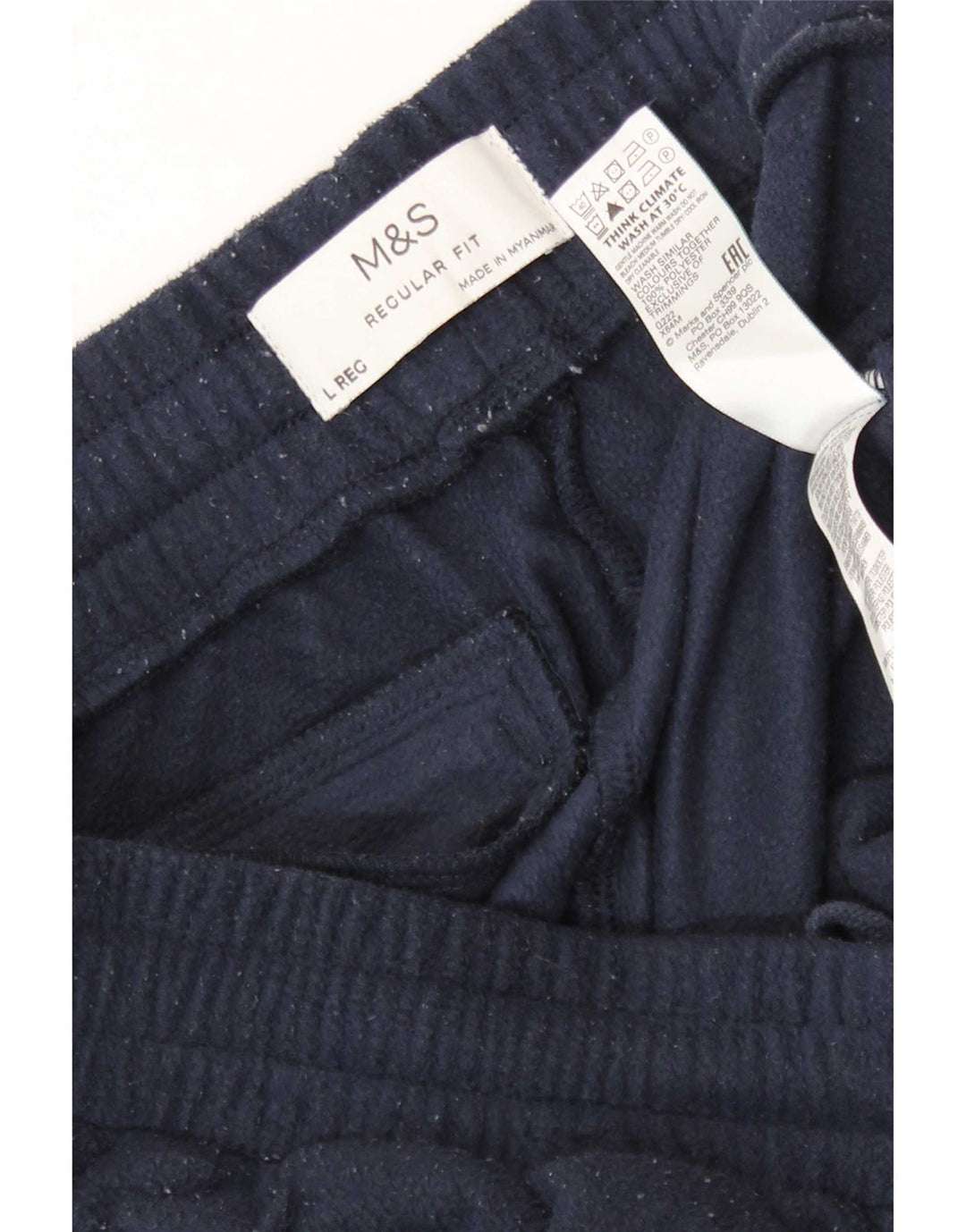 Marks & Spencer Herren-Trainingshose aus Fleece, reguläre Passform, Größe L, Marineblau