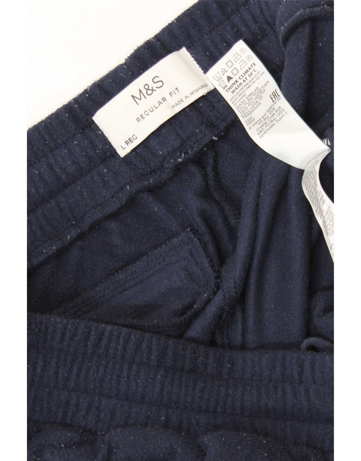 Marks & Spencer Herren-Trainingshose aus Fleece, reguläre Passform, Größe L, Marineblau