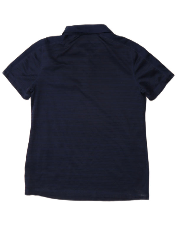 Adidas Damen Rangers Poloshirt UK 12 Medium Marineblau Nadelstreifen Polyester