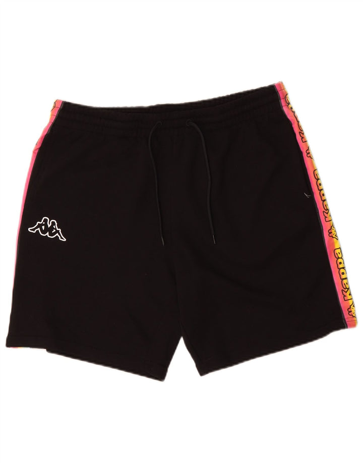 Kappa Herren Graphic Sport Shorts Mittelschwarze Colourblock-Baumwolle