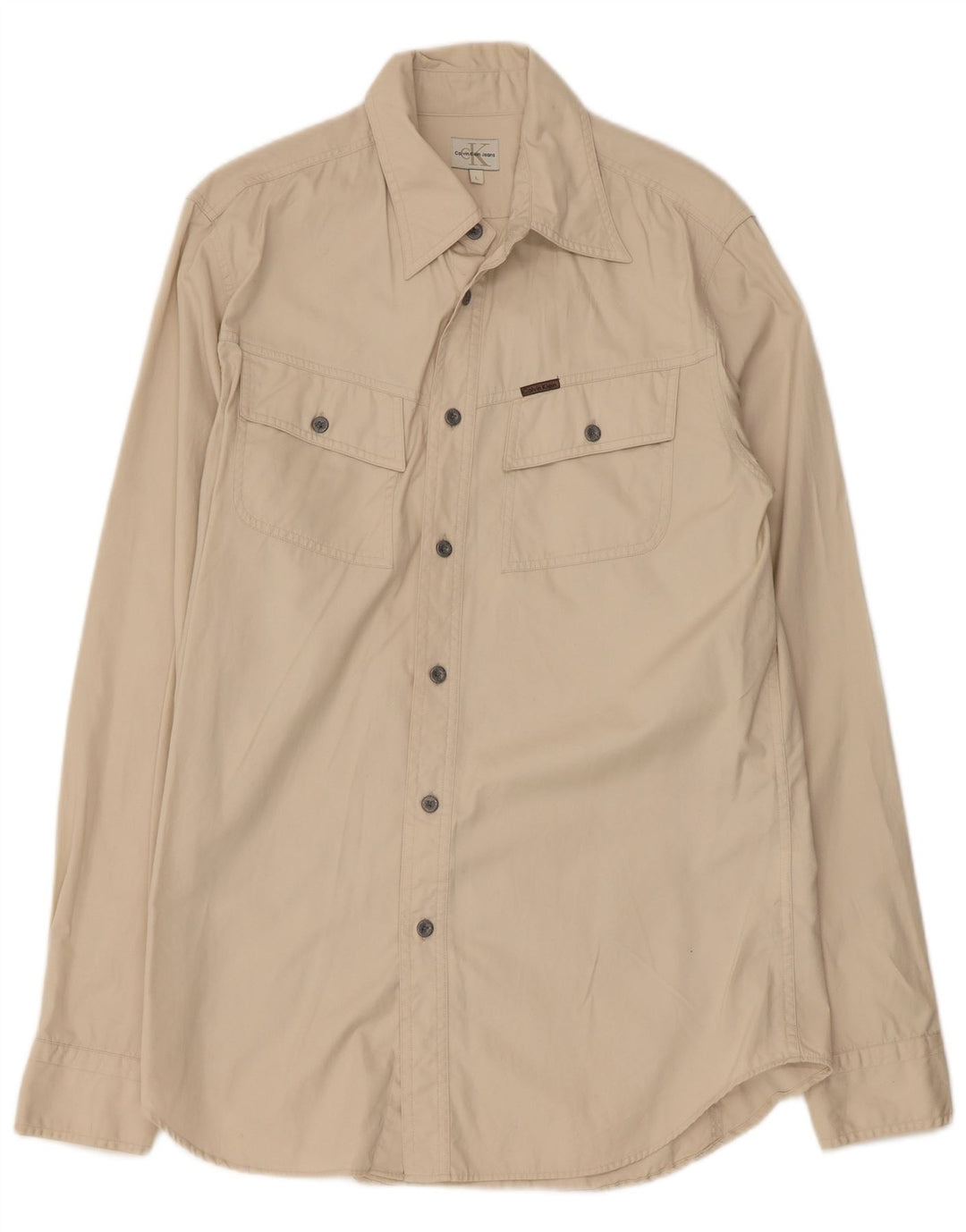 CALVIN KLEIN JEANS Herrenhemd Große Beige Baumwolle