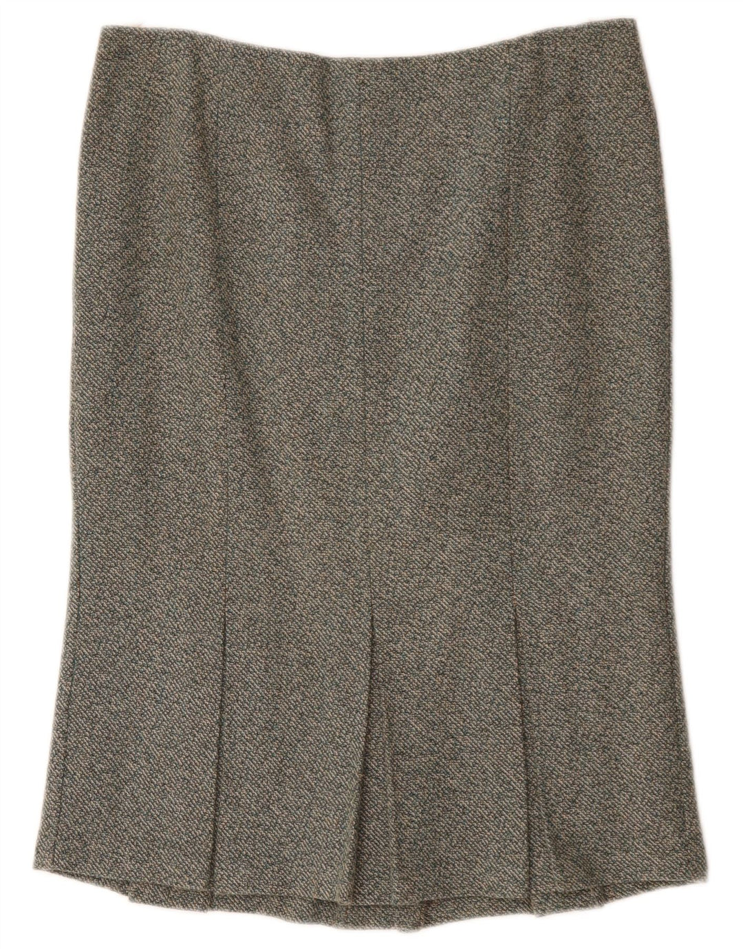 Benetton Damen Meerjungfrauenrock IT 46 Large W34 Grün meliertes Polyester