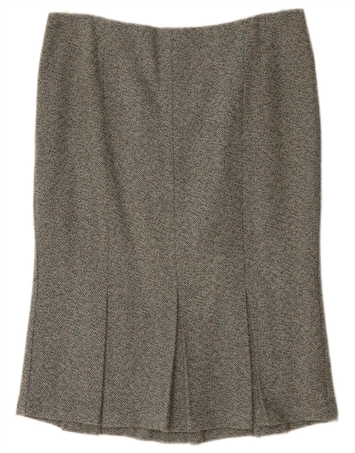 Benetton Damen Meerjungfrauenrock IT 46 Large W34 Grün meliertes Polyester