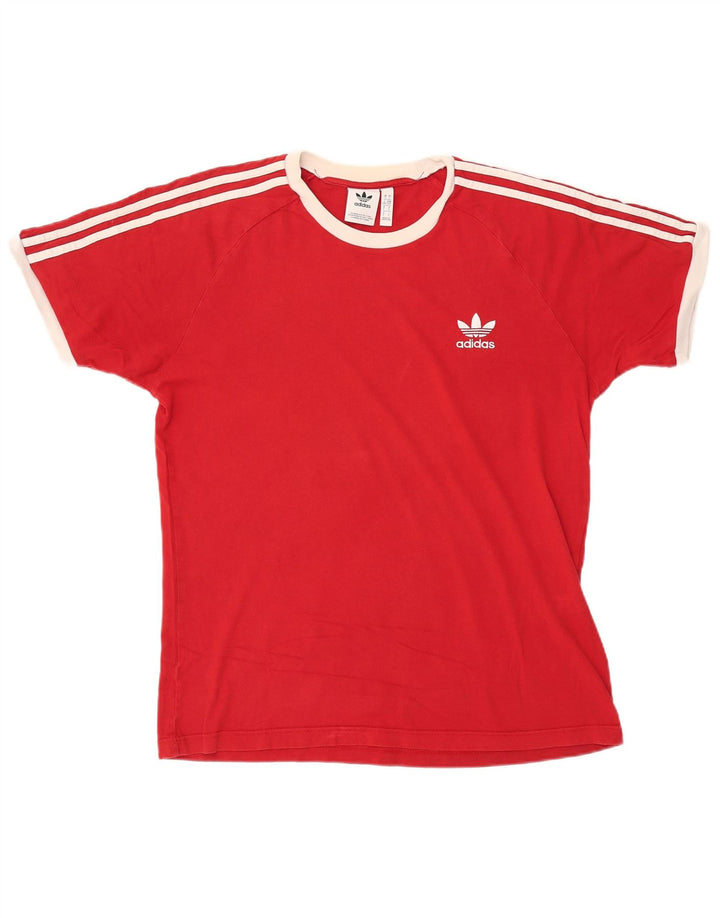 ADIDAS Herren T-Shirt Top Große rote Baumwolle