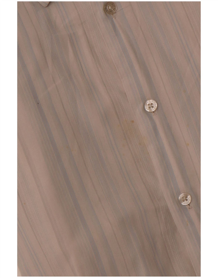 PIERRE CARDIN Herren Kurzarmhemd 2XL blau gestreift aus Baumwolle