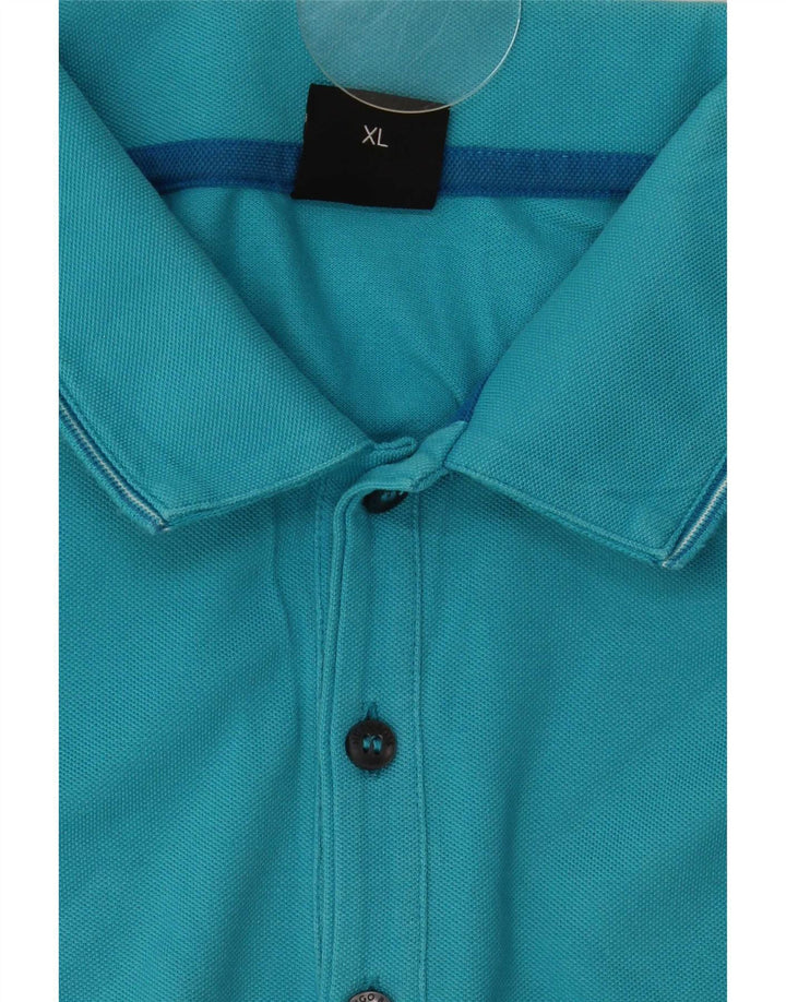 Hugo Boss Herren-Poloshirt mit normaler Passform, XL, blaue Baumwolle