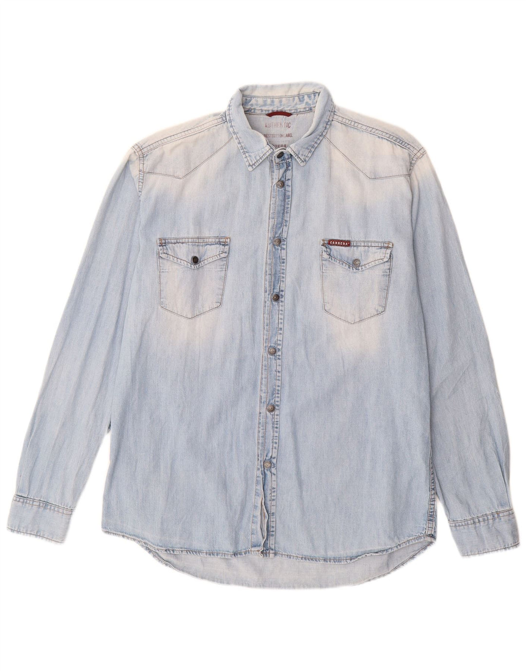 Carrera Herren-Jeanshemd, große blaue Baumwolle