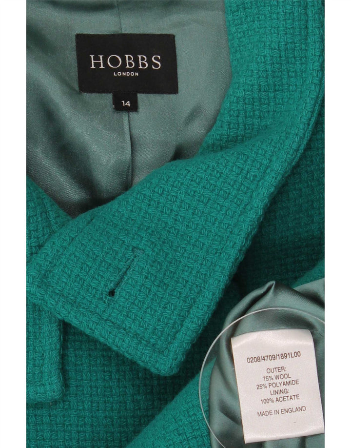 Hobbs Damen Pea Coat UK 14 Große grüne Wolle
