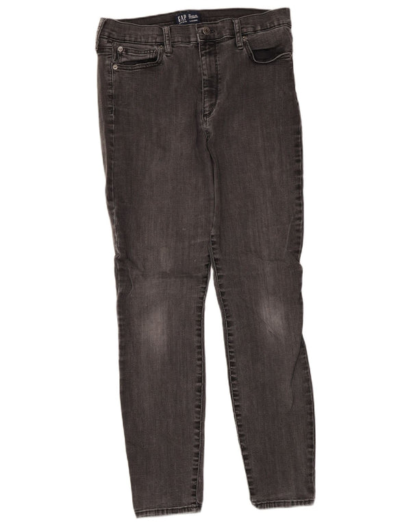 Gap Damen Standard Regular Skinny Jeans W30 L28 Graue Baumwolle