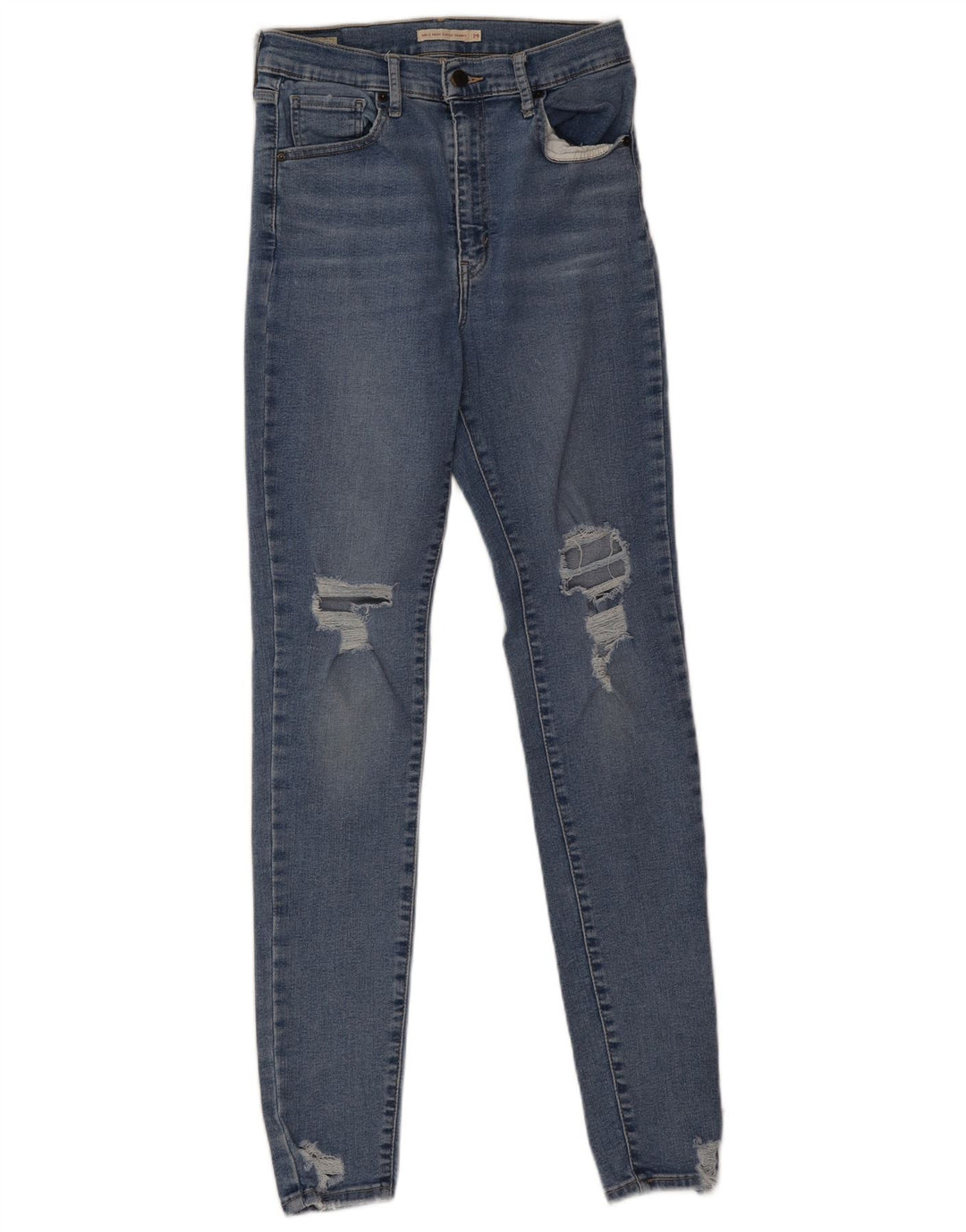 Levi's Damen Mile High Distressed Super Skinny Jeans W29 L32 Blaue Baumwolle