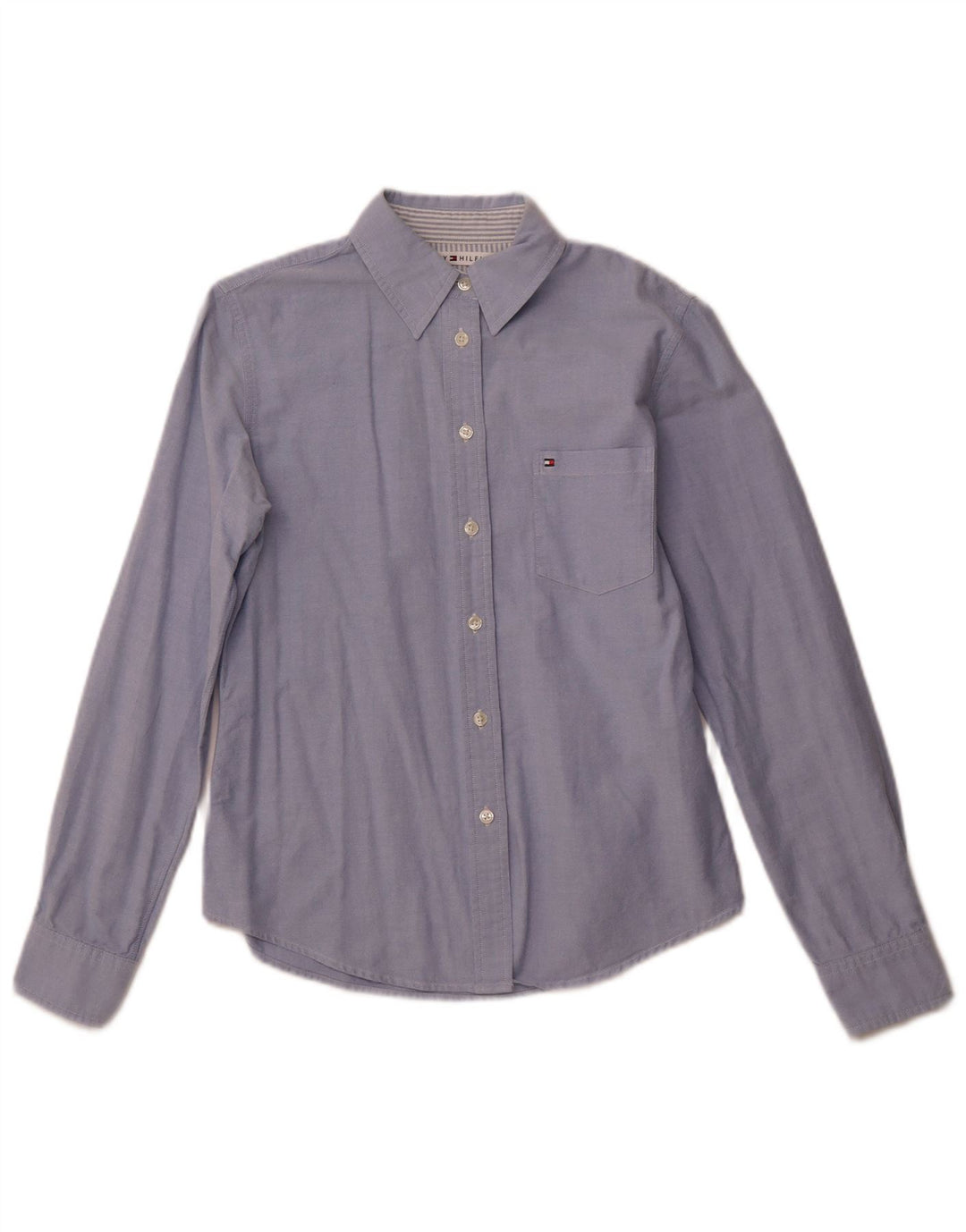 TOMMY HILFIGER Damen Hemd UK 10 Small Blaue Baumwolle