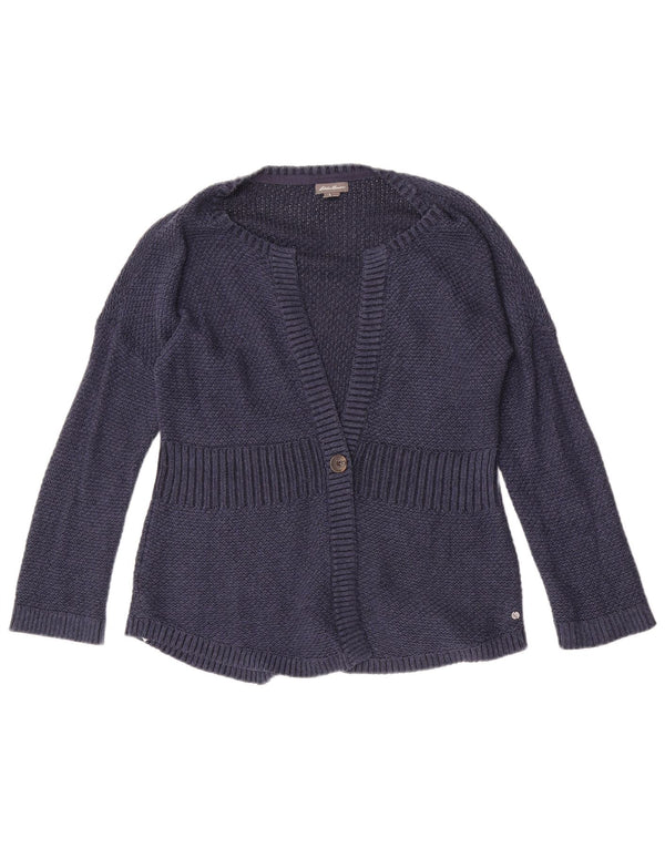 Eddie Bauer Damen-Cardigan-Pullover UK 14 Medium Navy Blue Cotton