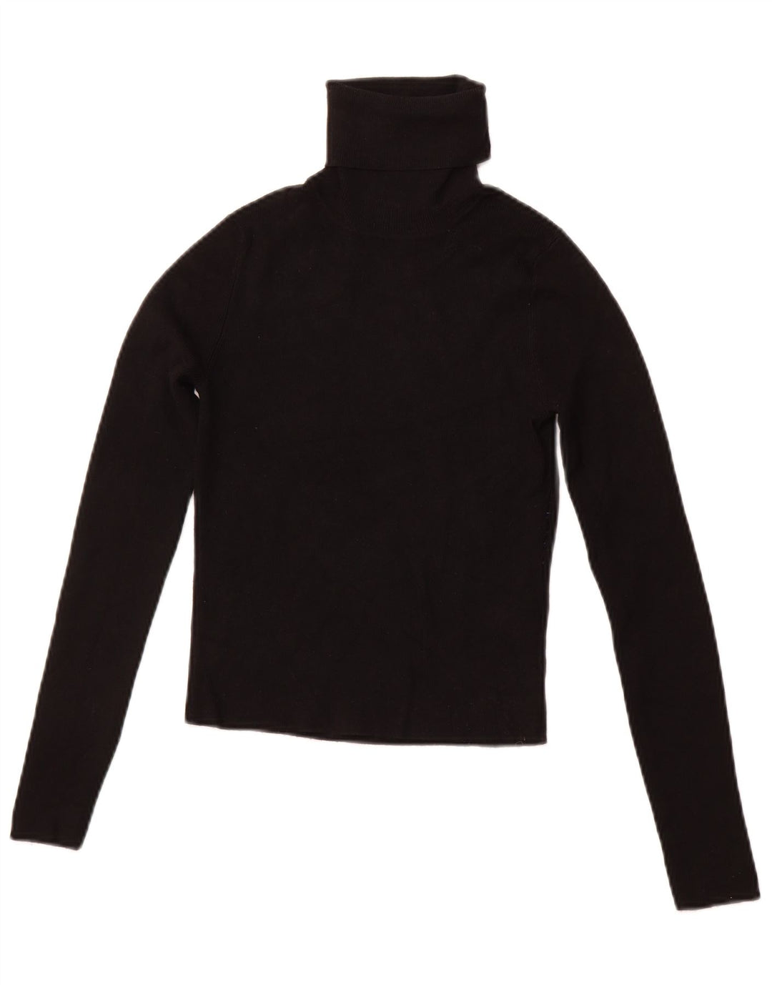 ZARA Damen Crop Rollkragenpullover Pullover UK 12 Mittelschwarze Viskose