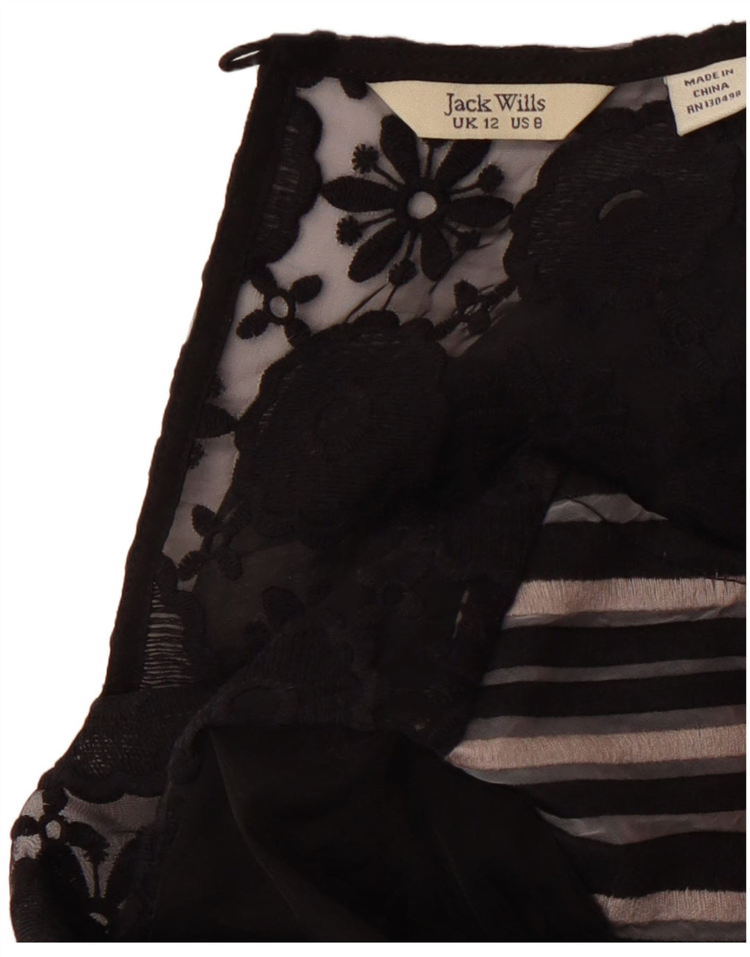 JACK WILLS Womens Lace Shift Dress UK 12 Medium  Black Floral