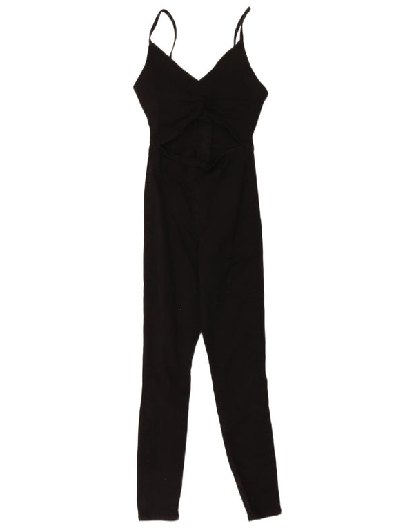 Topshop Damen Ärmelloser Overall UK 6 XS Schwarz Baumwolle