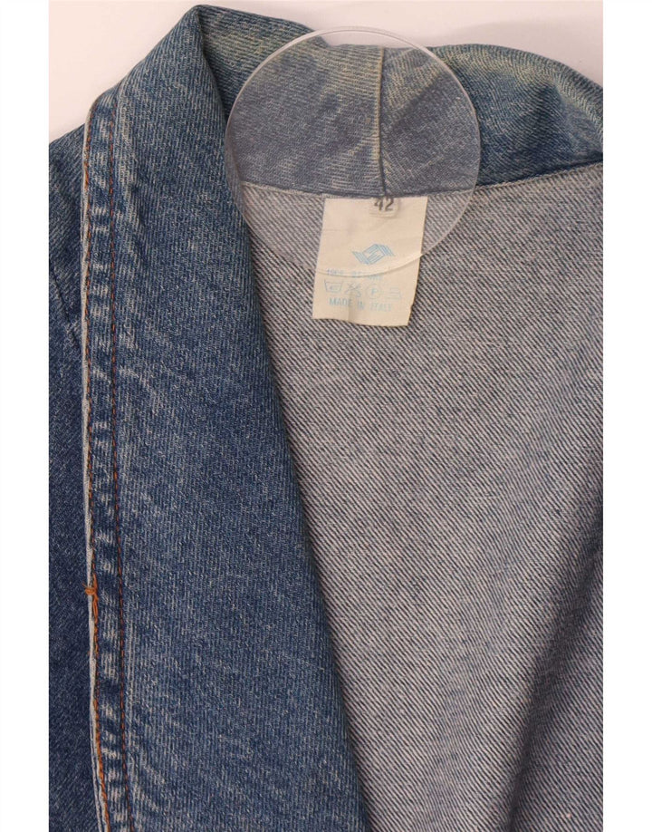 Vintage Damen-Blazer mit 1 Knopf, übergroß, IT 42 Mittelblau