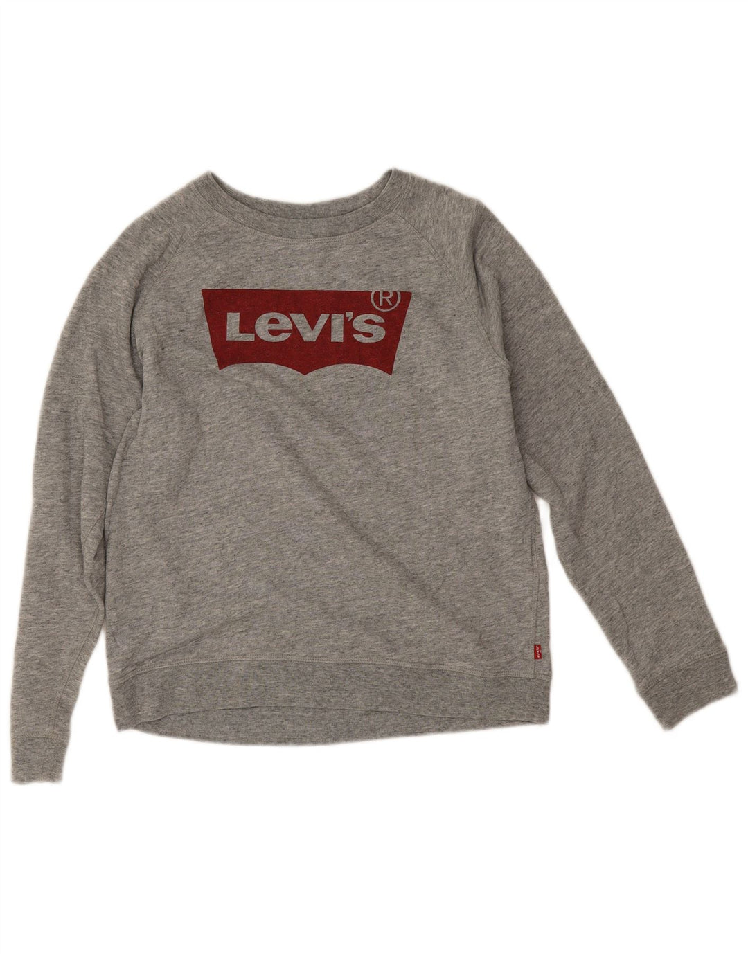 Levi's Damen Grafik-Sweatshirt-Pullover UK 16 Large Graue Baumwolle