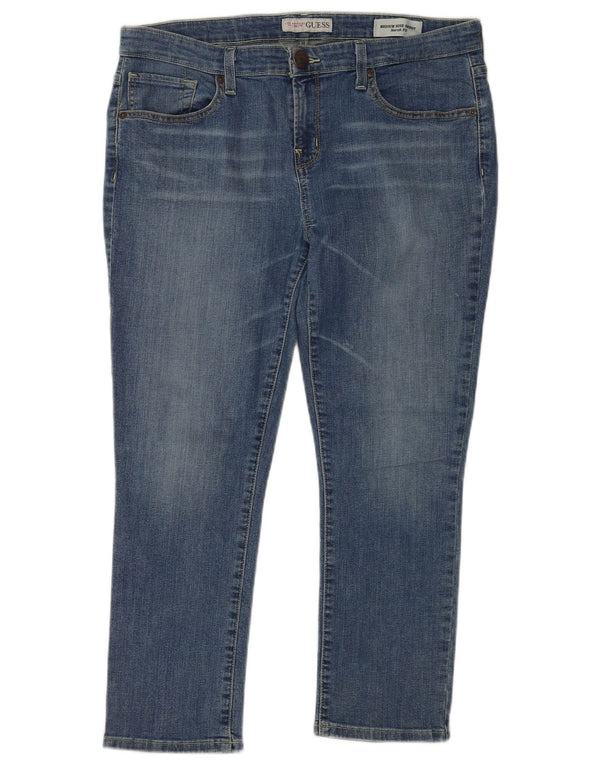 Guess Damen Sarah Fit Crop Modern Rise Skinny Jeans W32 L25 Blaue Baumwolle