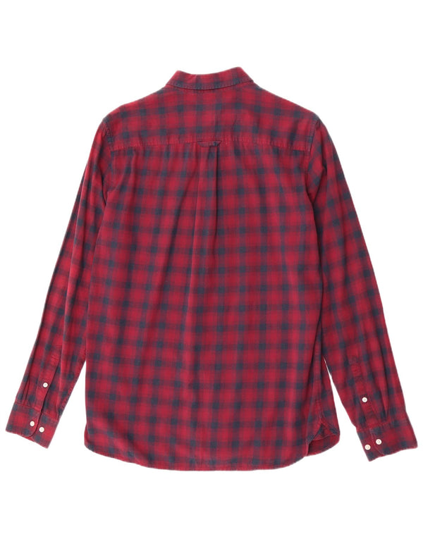 Superdry Herren-Flanellhemd, mittelgroß, Burgunderrot, kariert, Baumwolle
