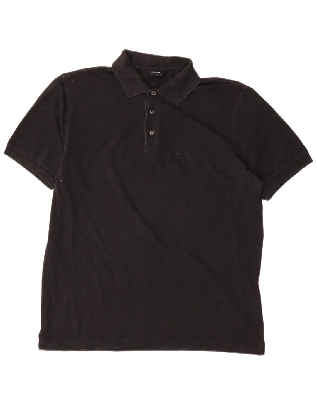Hugo Boss Herren-Poloshirt, groß, schwarze Baumwolle