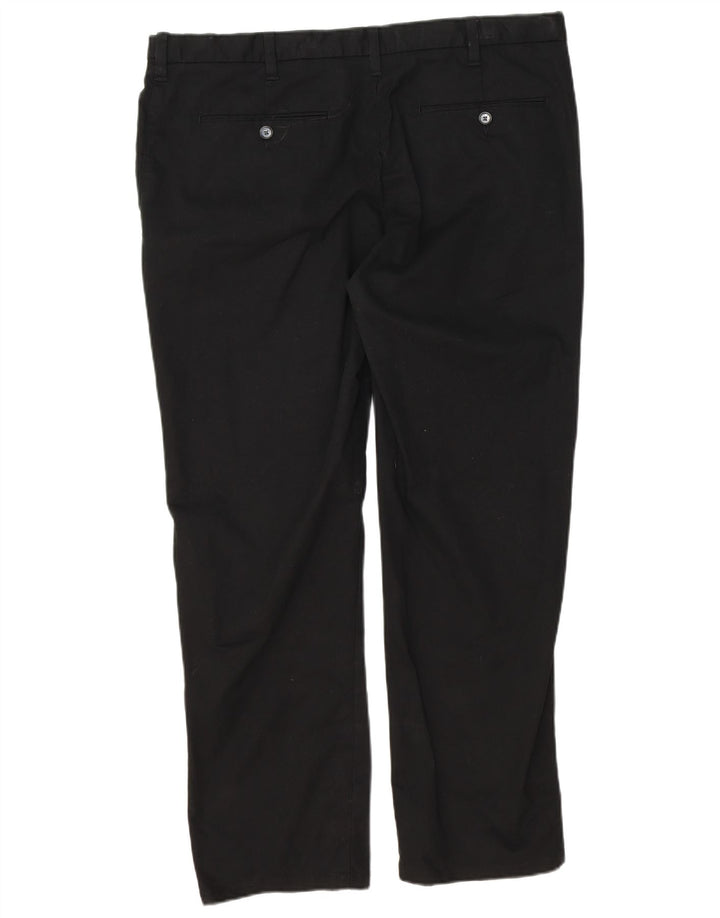 Marks & Spencer Herren-Chinohose mit normaler Passform, W38 L29, schwarze Baumwolle