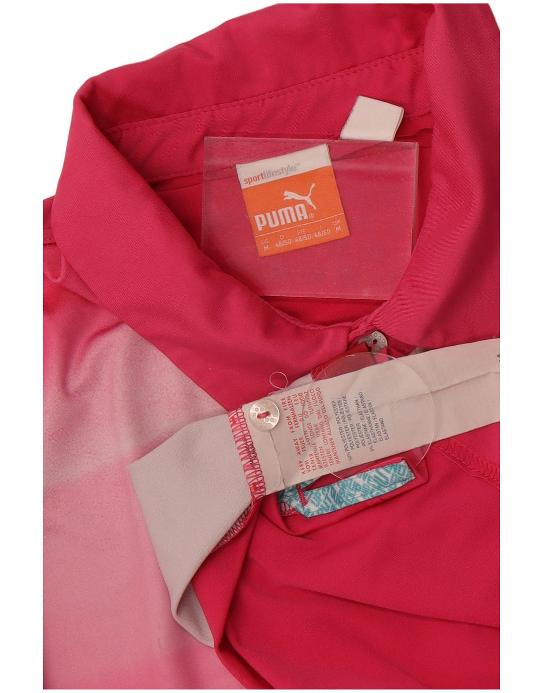 Puma Herren-Poloshirt mit abstraktem Muster, Mittelrosa, Polyester