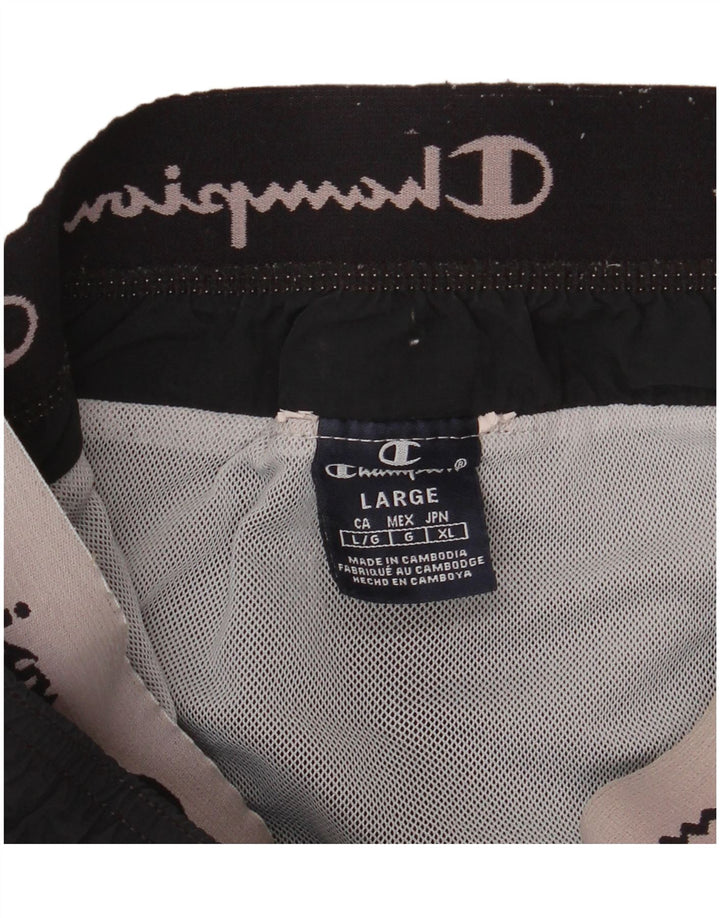 Champion Herren Sportshorts mit Grafik, Größe L, Schwarz, Farbblock