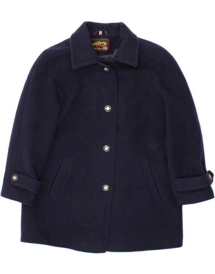 DAVID BARRY Womens Overcoat UK 16 Large  Navy Blue Vintage David Barry and Second-Hand David Barry from Messina Hembry 