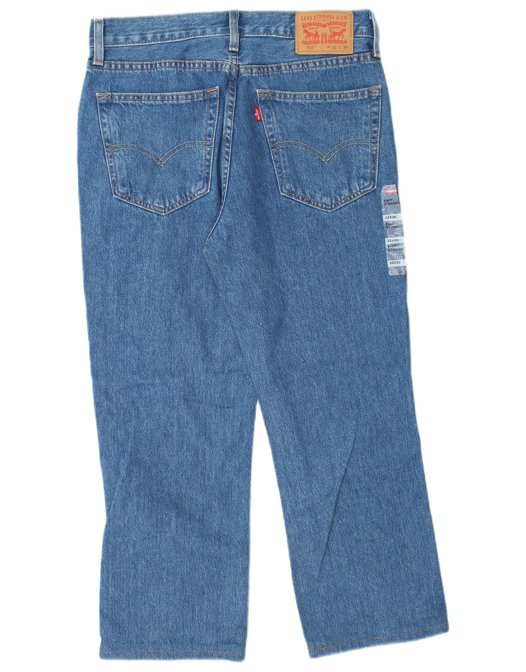 Levi's Herren 516 verkürzte gerade Jeans W32 L25 blaue Baumwolle