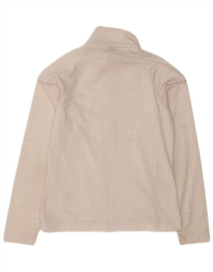 Asics Damen-Trainingsanzug-Top-Jacke UK 12 Mittelweißes Polyester