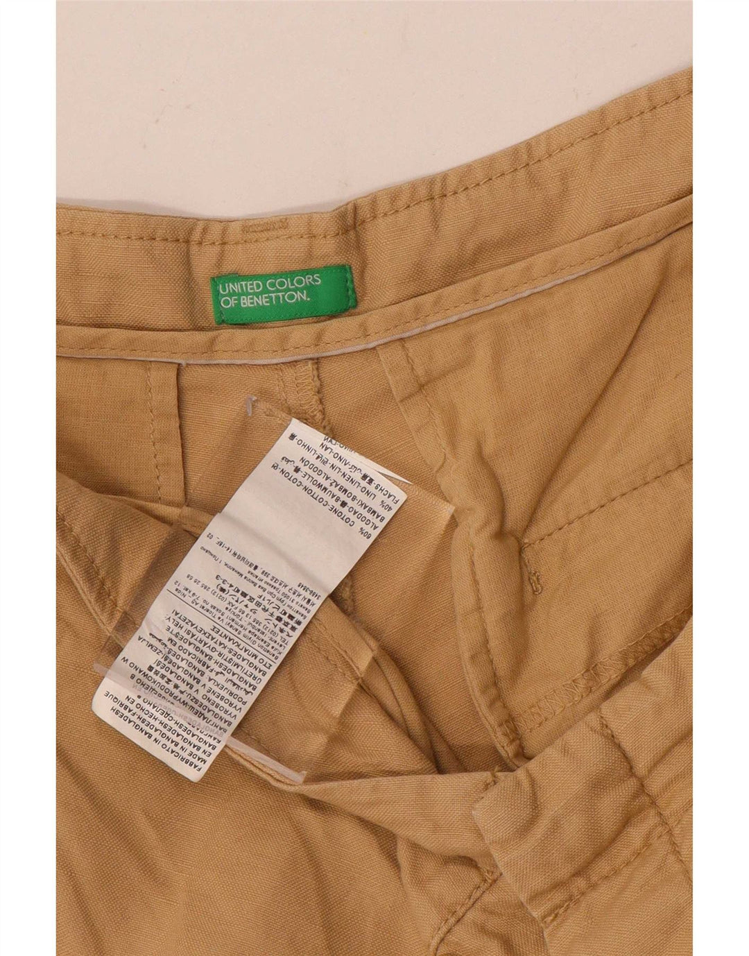 Benetton Herren Chinoshorts IT 48 Medium W34 Beige Baumwolle