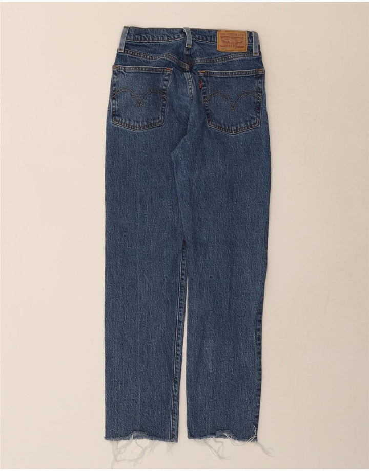 Levi's Damen 501 Straight Jeans W24 L28 Blaue Baumwolle