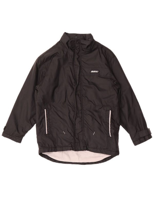 Reebok Jungen-Regenjacke mit Kapuze, 13–14 Jahre, groß, schwarzes Nylon