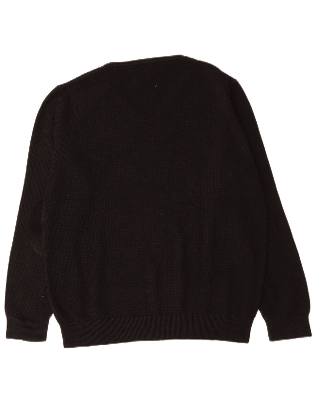 Zara Herren-Pullover mit V-Ausschnitt, groß, aus schwarzer Baumwolle