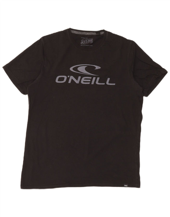 O'Neill Herren Grafik-T-Shirt-Oberteil aus mittelschwarzer Baumwolle