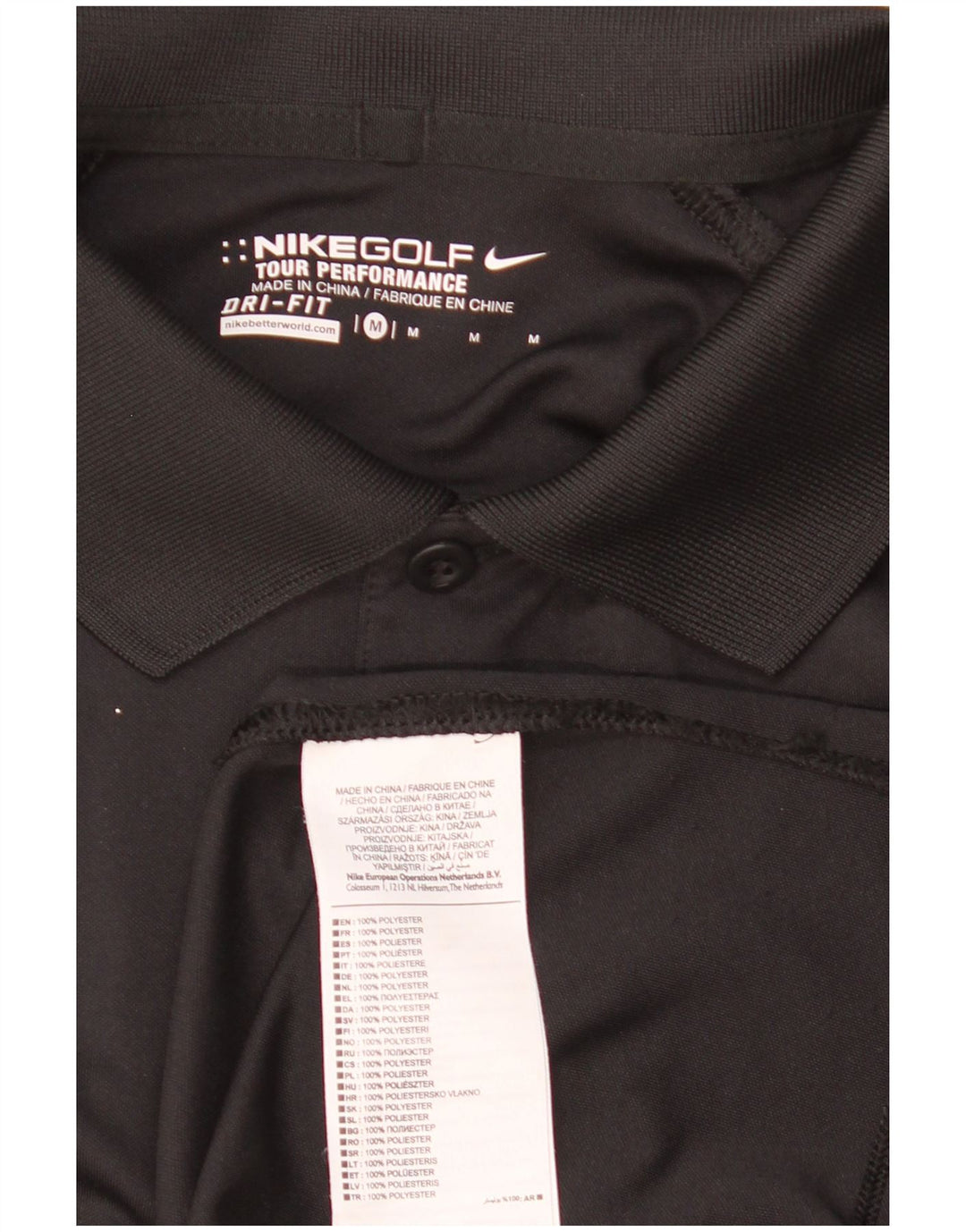 Nike Herren Dri Fit Graphic Poloshirt Mittelschwarzes Polyester