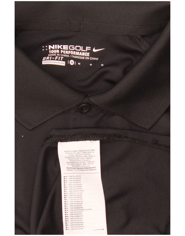 Nike Herren Dri Fit Graphic Poloshirt Mittelschwarzes Polyester