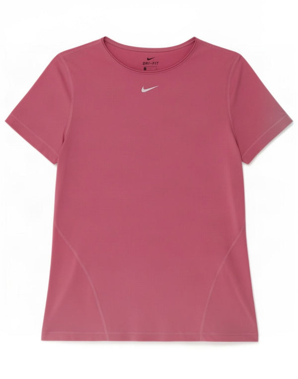 Nike Damen Dri Fit T-Shirt Top UK 10 Small Rosa Polyester