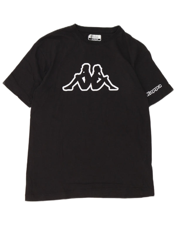 Kappa Damen Grafik-T-Shirt-Oberteil, groß, aus schwarzer Baumwolle