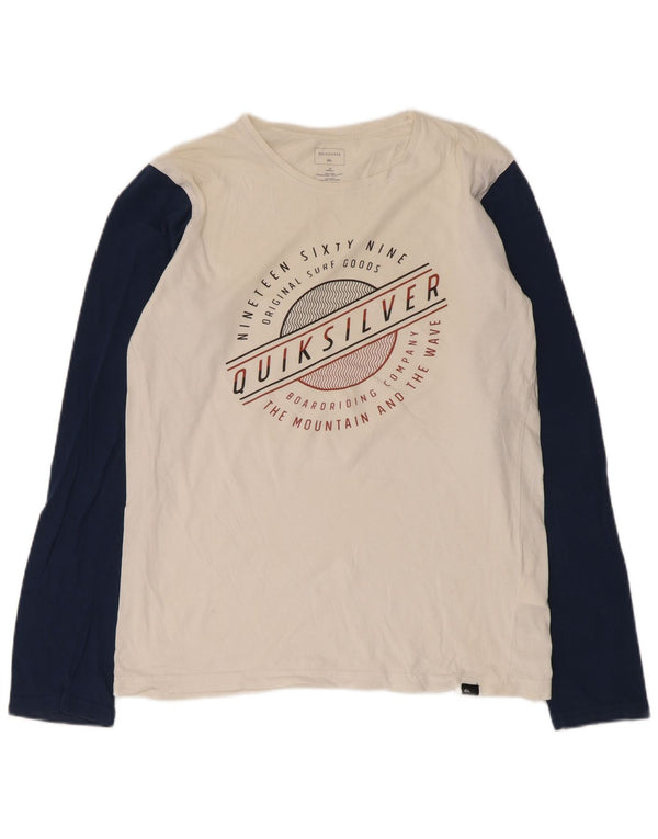 Quiksilver Langarmshirt mit Grafik für Jungen, 15–16 Jahre, Weiß, Farbblock