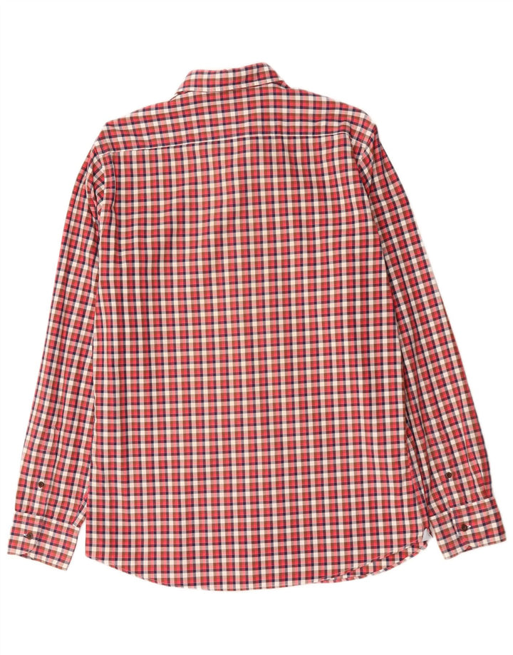 Massimo Dutti Herren Flanellhemd Mittelrot kariert