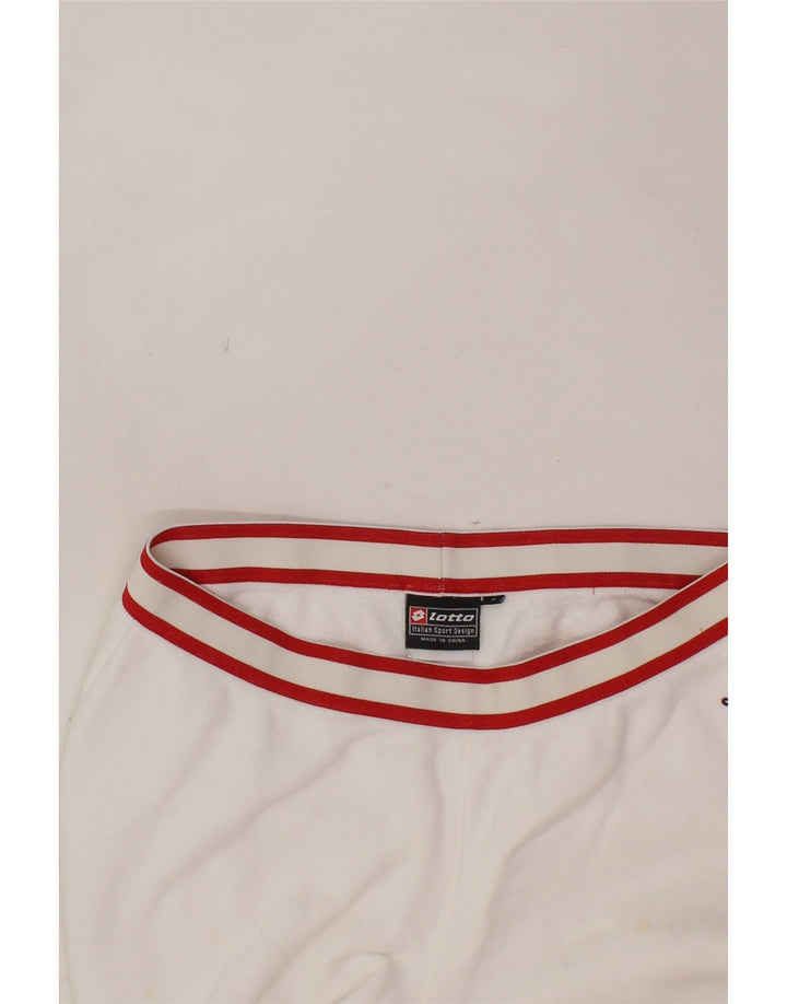 LOTTO Womens Tracksuit Trousers UK 10 Small  White Cotton Vintage Lotto and Second-Hand Lotto from Messina Hembry 