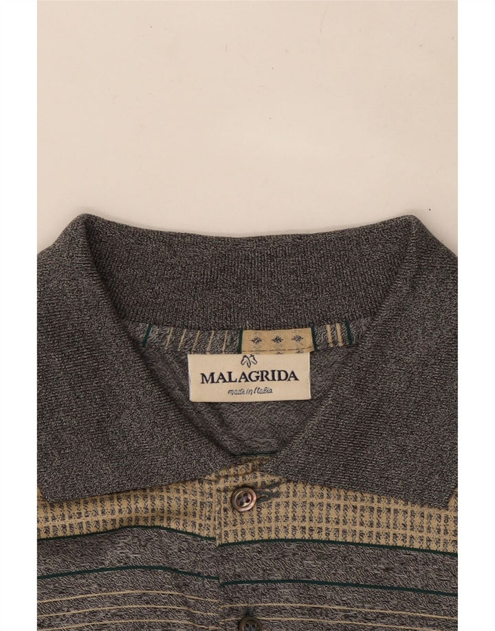 Malagrida Herren Poloshirt 2XL Beige gestreift