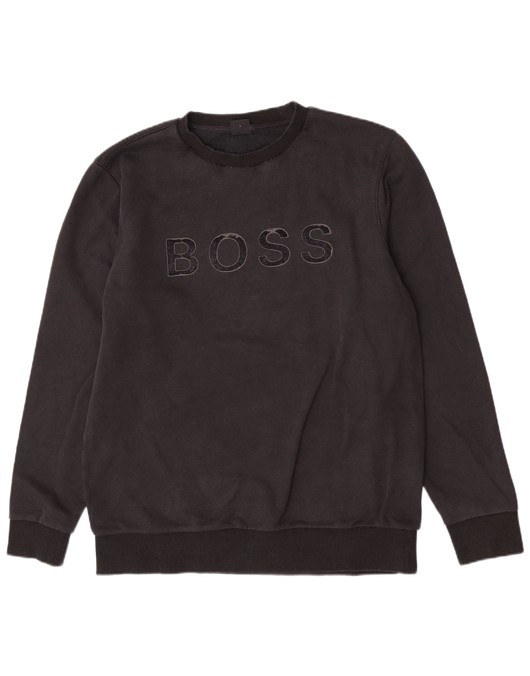 Hugo Boss Herren-Sweatshirt mit Grafik, reguläre Passform, groß, schwarze Baumwolle