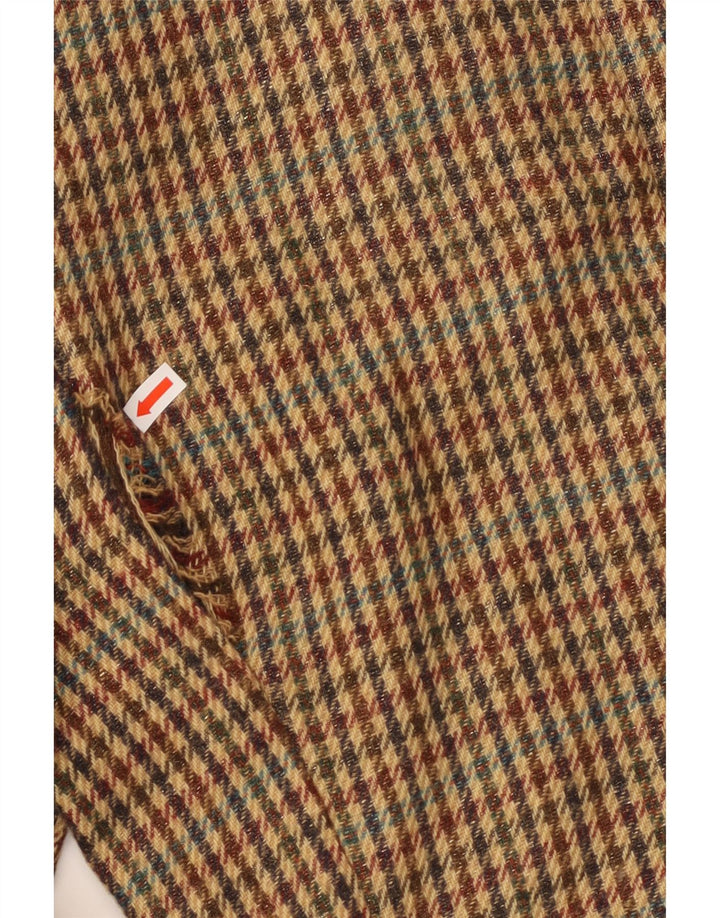 RICH & ROYAL Damen-Blazer mit 1 Knopf, EU 38, Mittelbraun mit Hahnentrittmuster