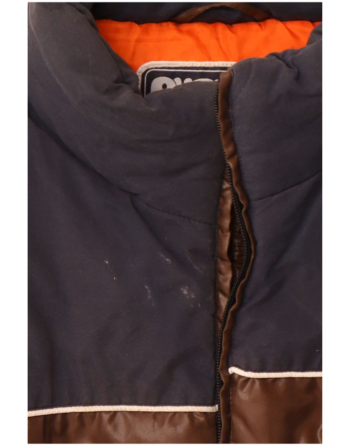 PUFFA Wattierte Herrenweste UK 44 2XL Braunes Colourblock-Polyester