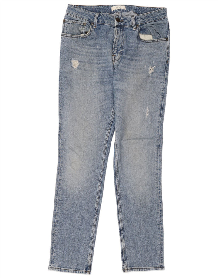 Reiss Herren Distressed Slim Jeans W32 L30 Blaue Baumwolle
