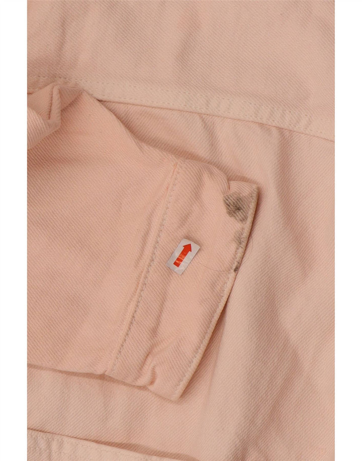 Zara Damen Übergroße Jeansjacke UK 10 Small Rosa Baumwolle